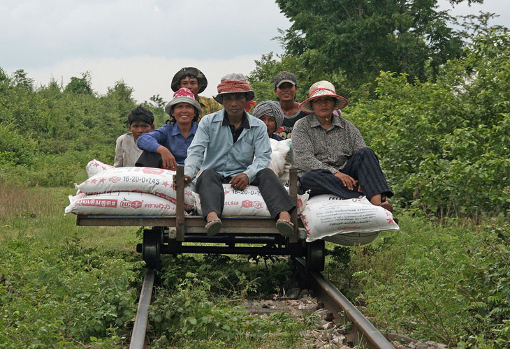 unique modes of transport: Bamboo Train