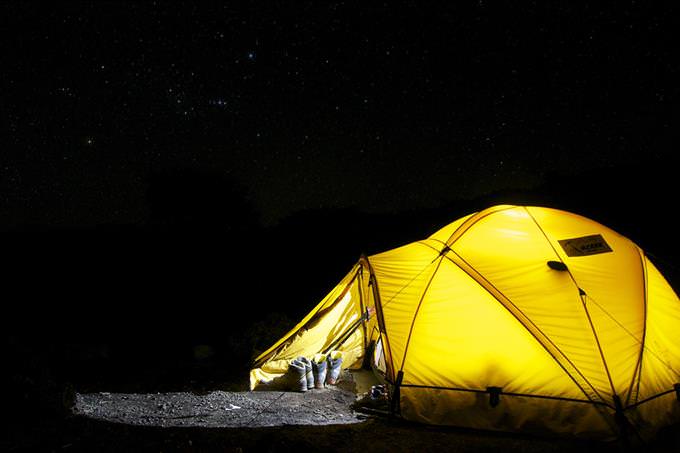 camping at night