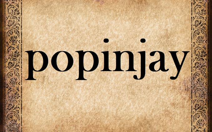 'popinjay' on old parchment