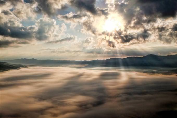 sunlight coming through the clouds