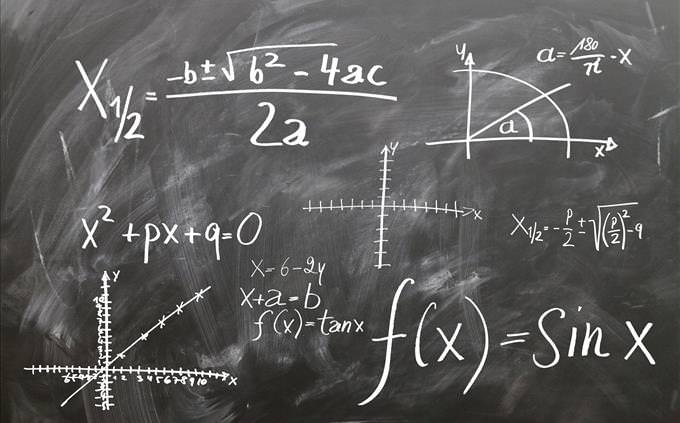 mathematical formula on blackboard
