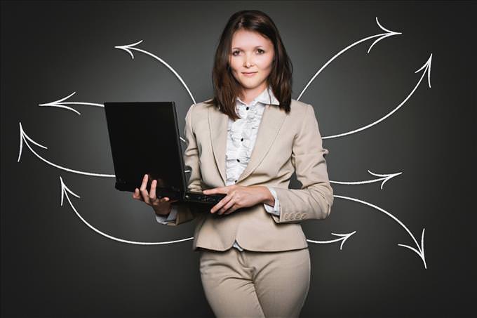 businesswoman with laptop