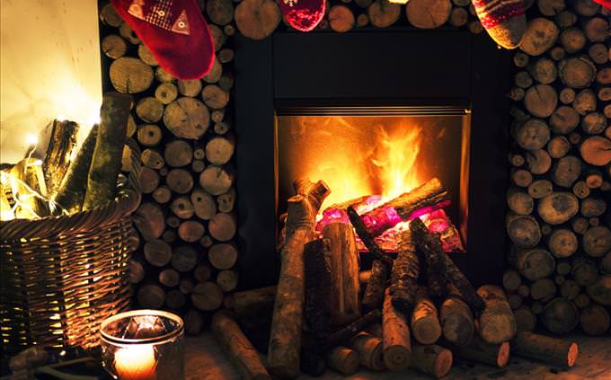 festive fireplace