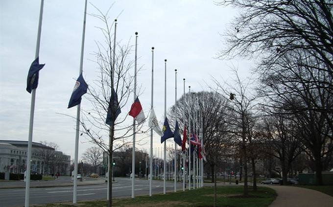 flags at half mast