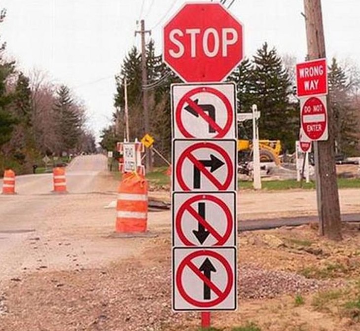 road signs, funny, stupid