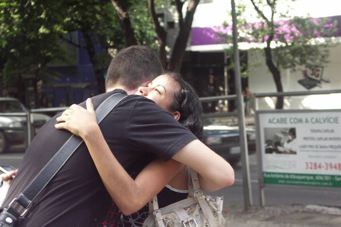 Friends hugging