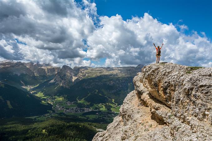 man standing on mountain