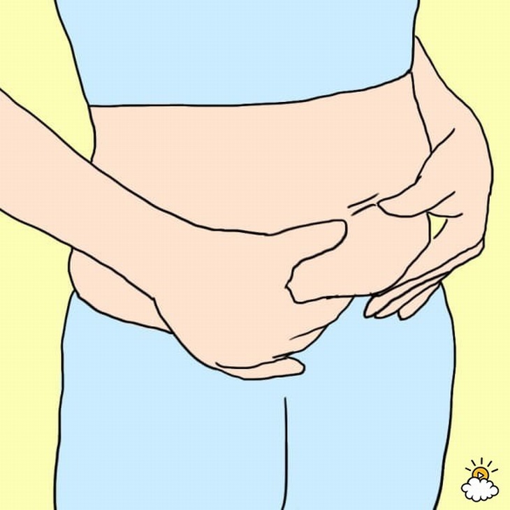 woman touching belly fat - ice cold water