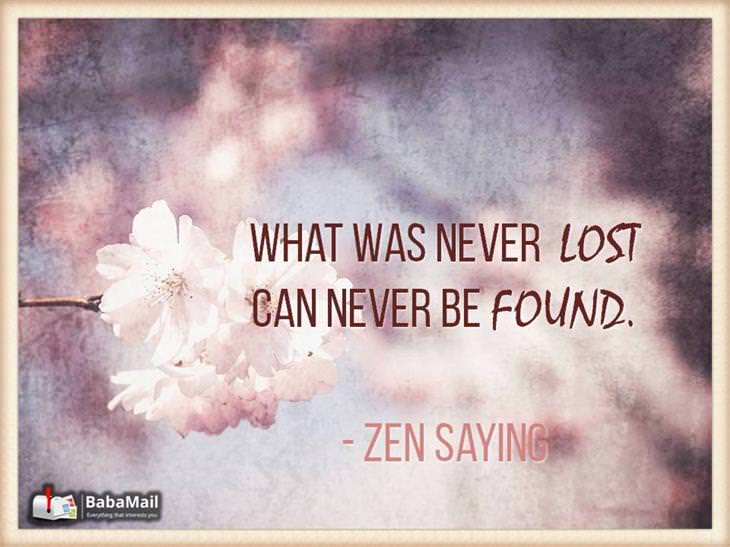 What was never lost can never be found.