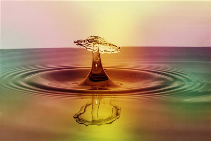 multicolored drop of water