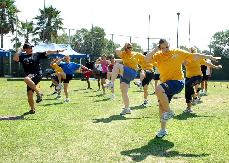 working out in a group