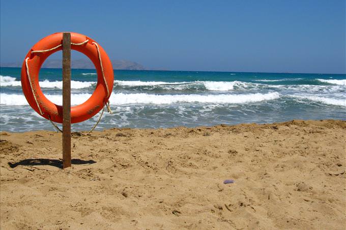 flotation device on beach