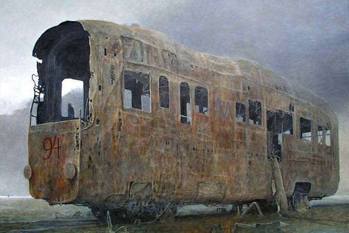 abandoned train wreck