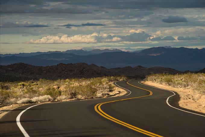 winding desert road