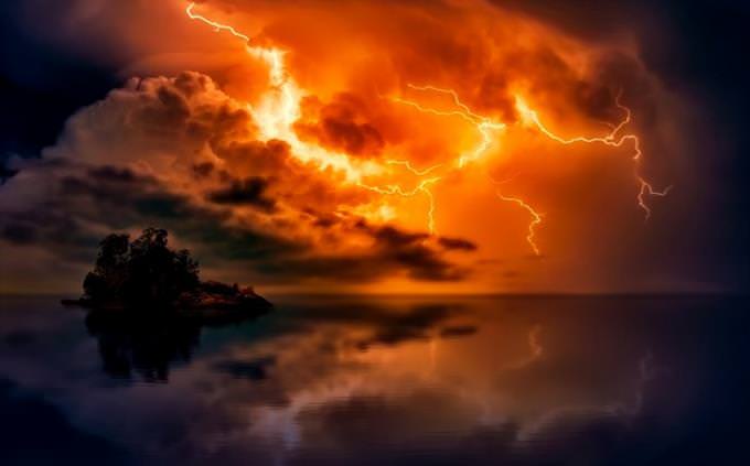 lightning at twilight