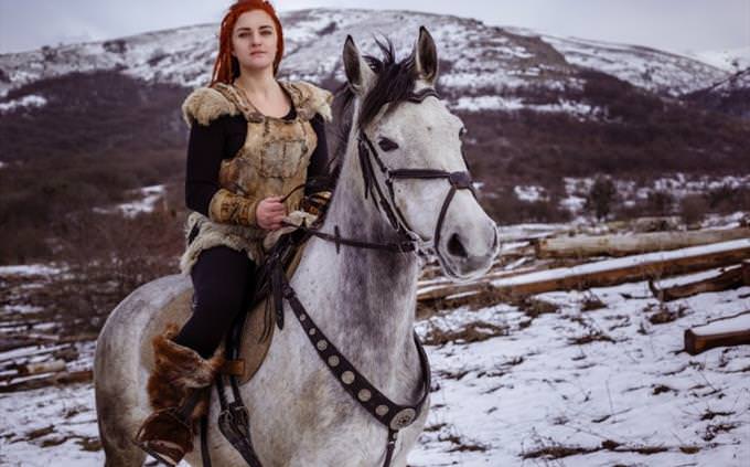 female viking on horse