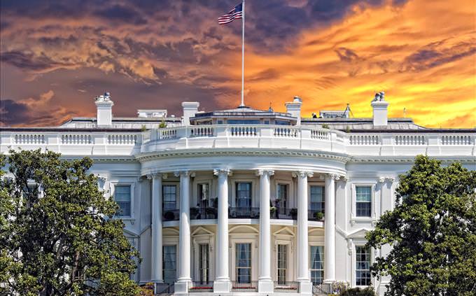White House at sundown