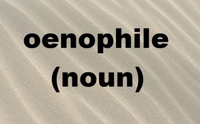 oenophile on sandy background