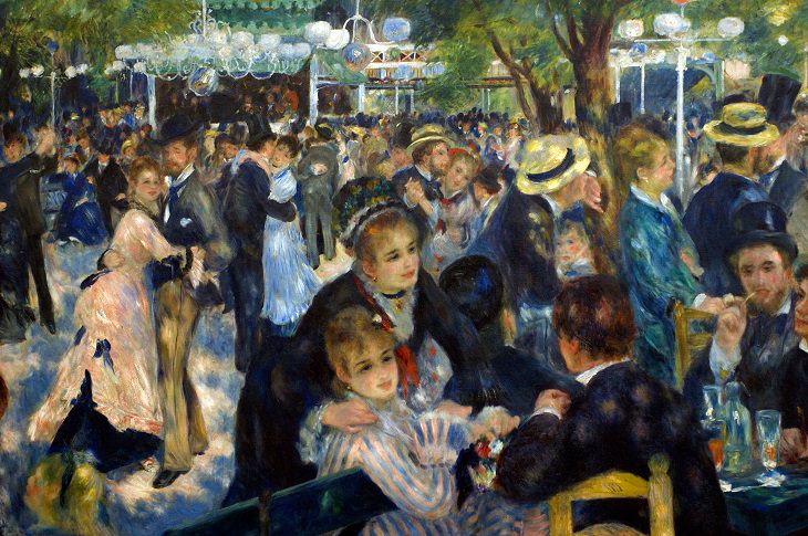 Famous French paintings: Dance at le Moulin de la Galette