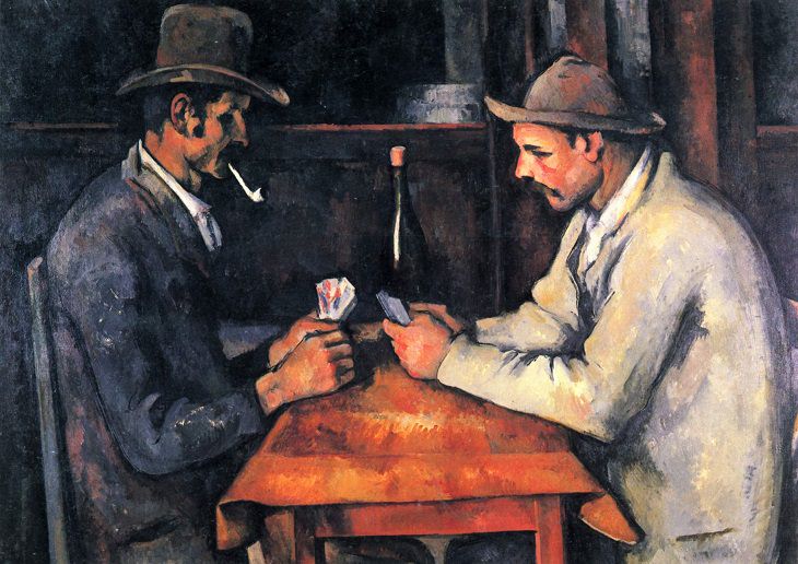 Famous French paintings: Les Joueurs de Cartes