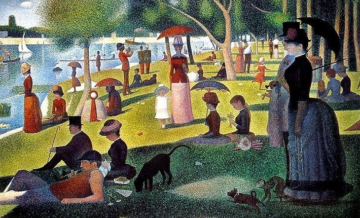 Famous French paintings: A sunday afternoon on the island of la Grande-Jatte