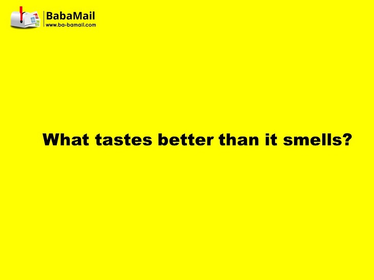 short tricky riddles - What tastes better than it smells?