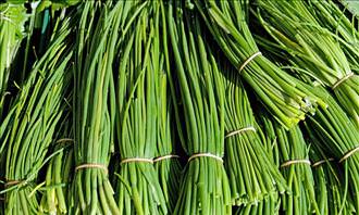 close-up of chives