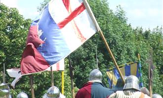 army holding flag