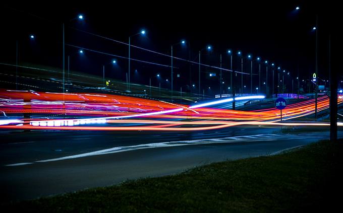 busy road at night