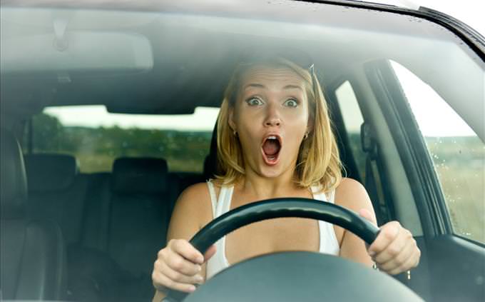 shocked female driver
