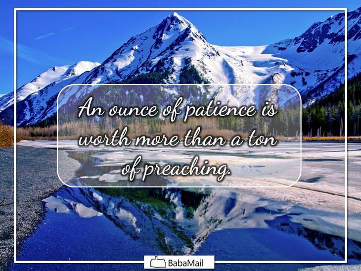 Mahatma Gandhi - An ounce of patience is worth more than a ton of preaching.