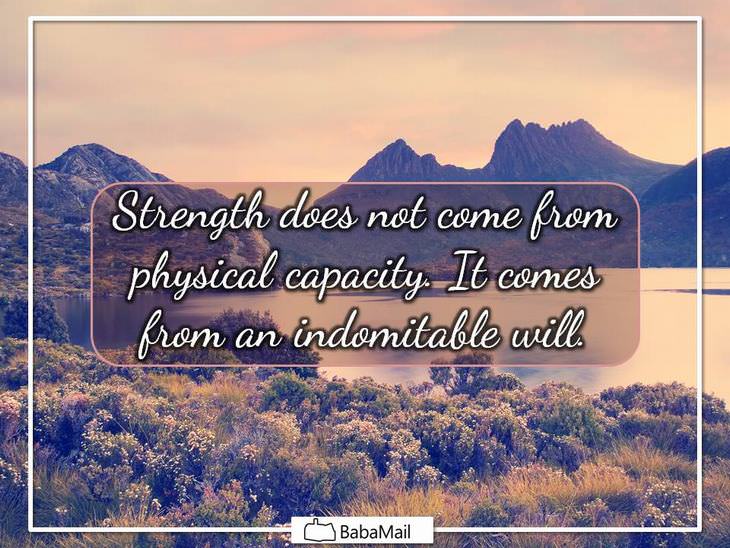 Mahatma Gandhi - Strength does not come from physical capacity. It comes from an indomitable will.