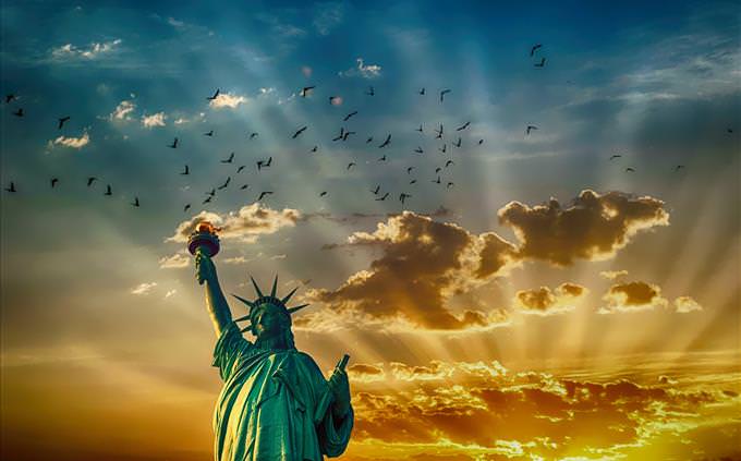 Statue of Liberty at dawn