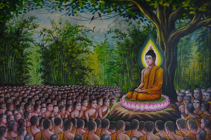 Buddha teaching pupils