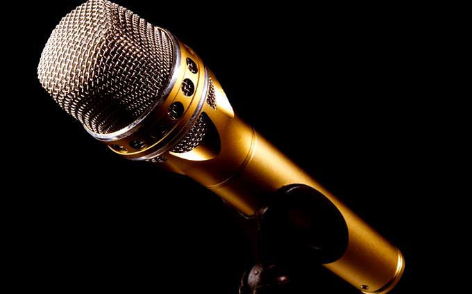 golden microphone