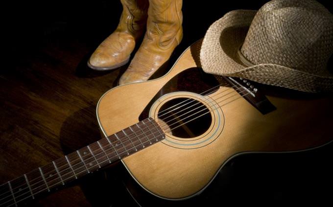 guitar and cowboy hat and boots