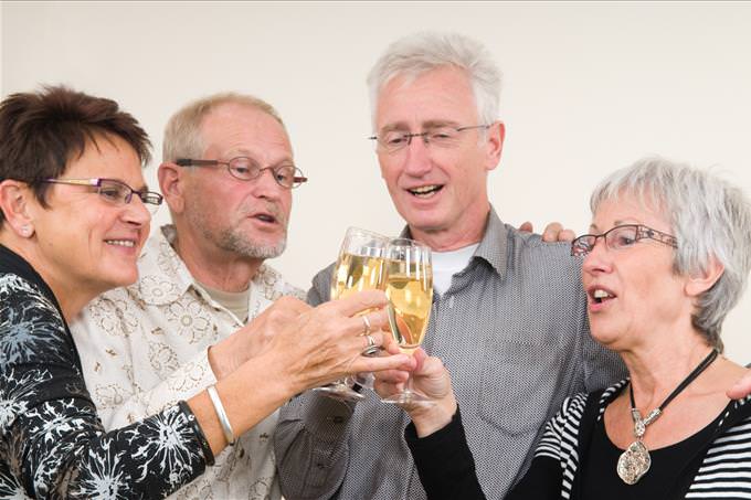 senior people at a party