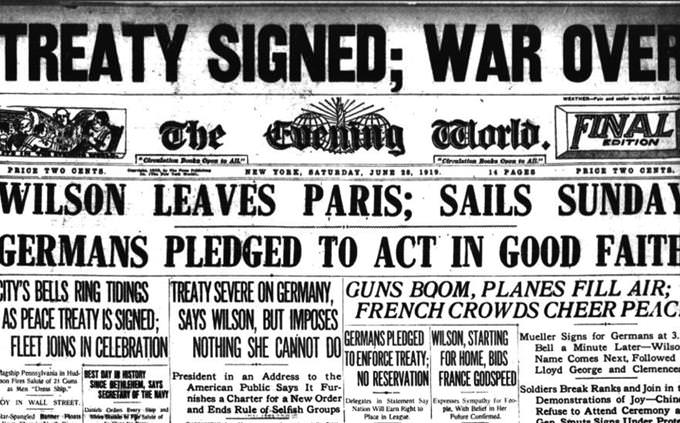 WWI newspaper headline