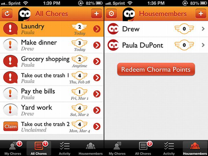 house chores apps