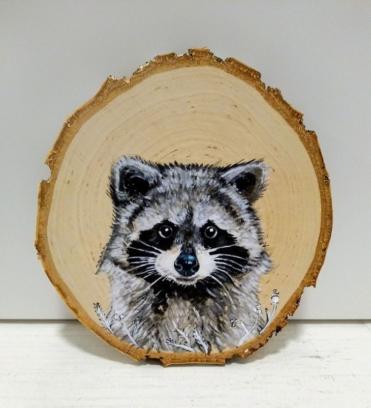 Animal Portraits on a Wood Canvas