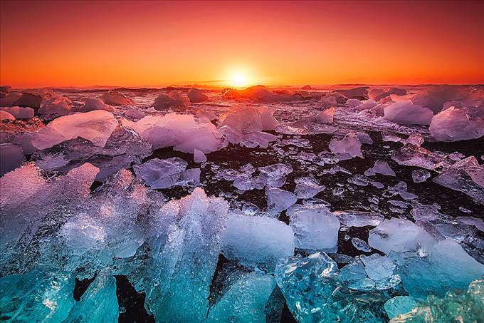 sea of ice in Iceland