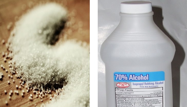 Salt and Rubbing alcohol