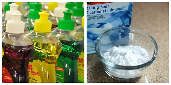 baking soda and dish soap