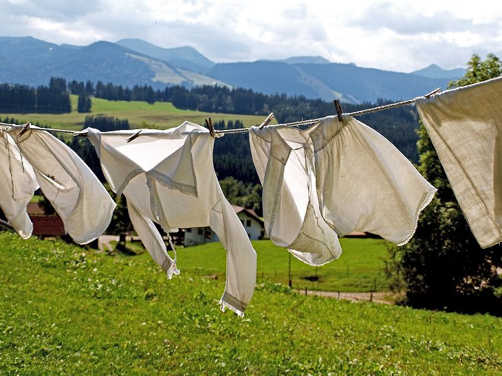 hanging laundry
