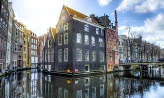 European houses on the water