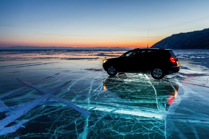 car in snow