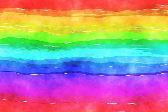 Personality test: drawing of smeared rainbow
