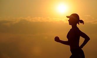 A woman running