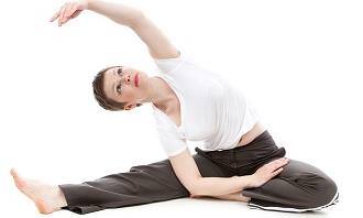 A woman doing yoga