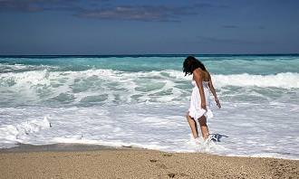 A woman at the beach